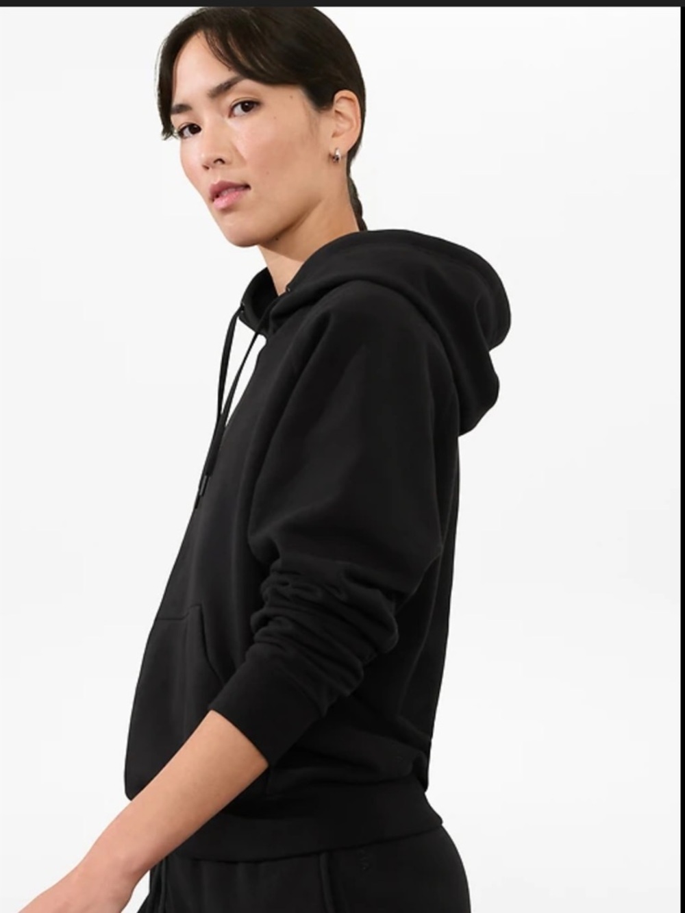 Athleta Forever Fleece Women's Hoodie Sweatshirt Black XL loungewear Athleisure